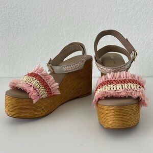 NWOB DIBA True Muddie Water Platform Raffia Sandals Size 9